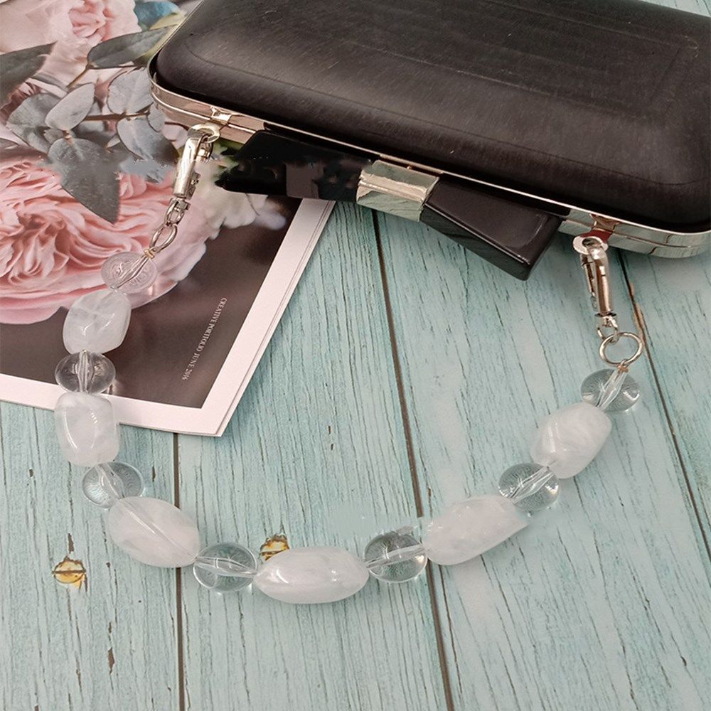 Wristlet Replaceable Resin DIY Colorful Bead Colored Stone Bag Belt Handbag Strap