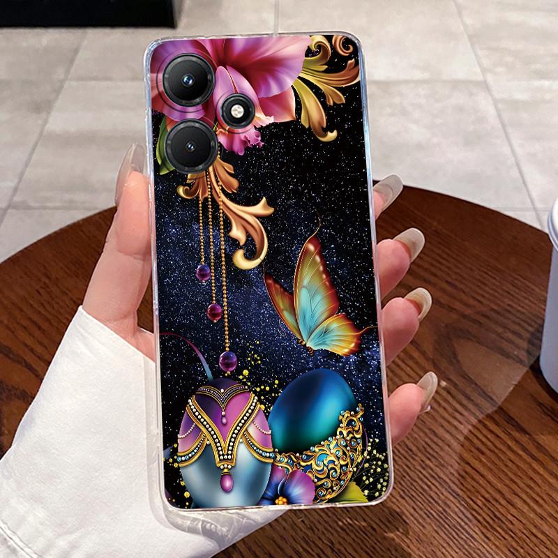 For Infinix Hot 30i 30 Play NFC Hot30 4G 5G Fundas Clear Silicone Soft TPU Jelly Back Cover Cute Rabbit Cat Dinasaur Phone Case
