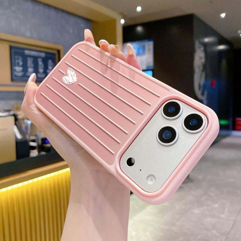 Housse de téléphone de bagage de luxe Business en alliage d'aluminium à rayures ondulées 3D pour iPhone 17 Pro Max 16 15 14 13 Couvercle arrière avec étiquette et boîte d'emballage d'origine