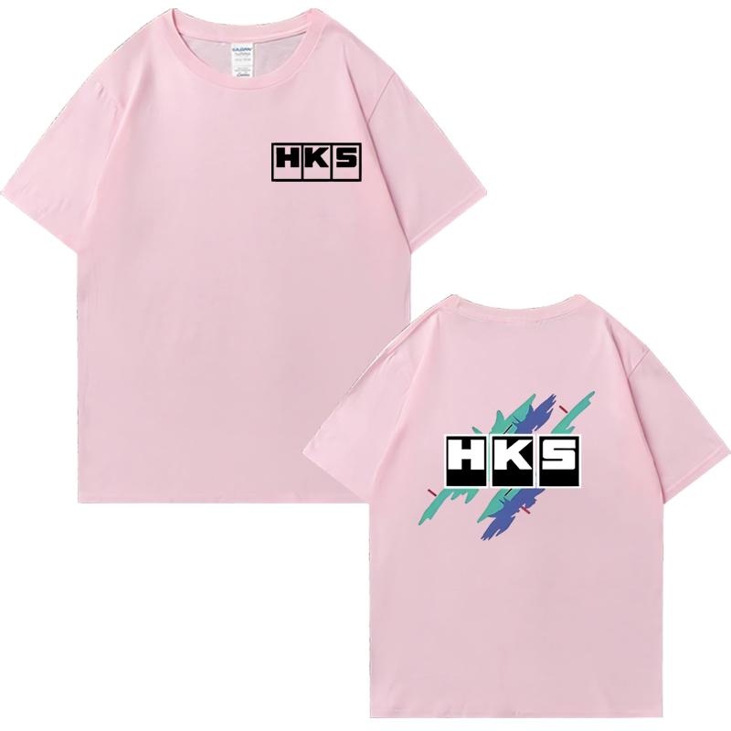 Japanese JDM Improved HKS Endless Car Graphic Short Sleeve T-shirts Cotton Men Women Oversized Tee Shirt Double Sided Unisex Top