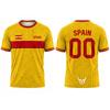 Spain Flag Graphic Soccer Jersey Training Fitness Quick-drying Breathable Football T-shirt Men