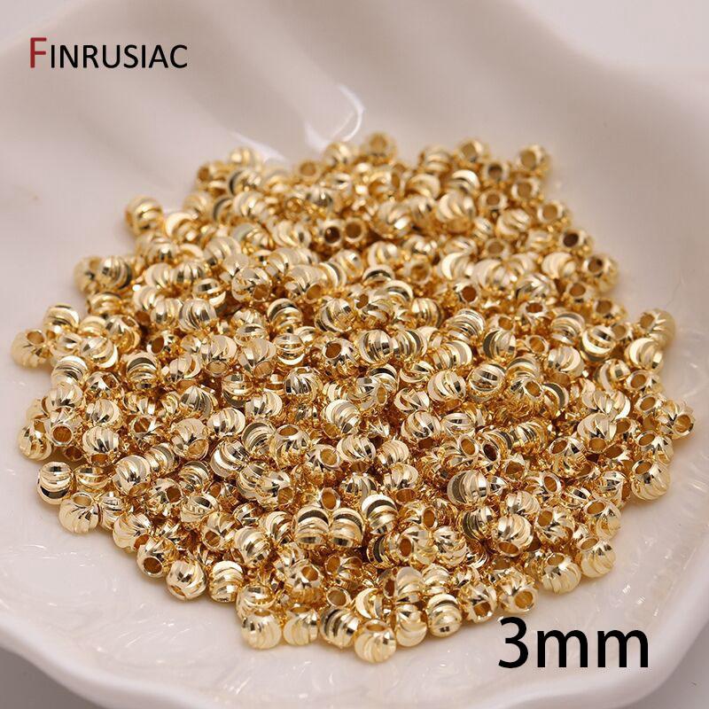 

Wholesale 18K Gold Plated Brass Striped Cut Flower Beads,2.5/3/4mm Spacer Beads Bulk for DIY Necklace Bracelet Making Supplies 50 Pcs
