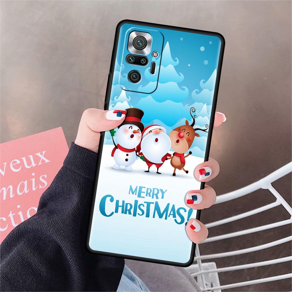 

Чехол для Xiaomi Redmi Note 10 9 11 Pro, мягкий чехол для телефона 10S 9S K40 8 9A 9C 9T 7 10C 8T, силиконовый чехол с Рождеством и снегом Redmi K40