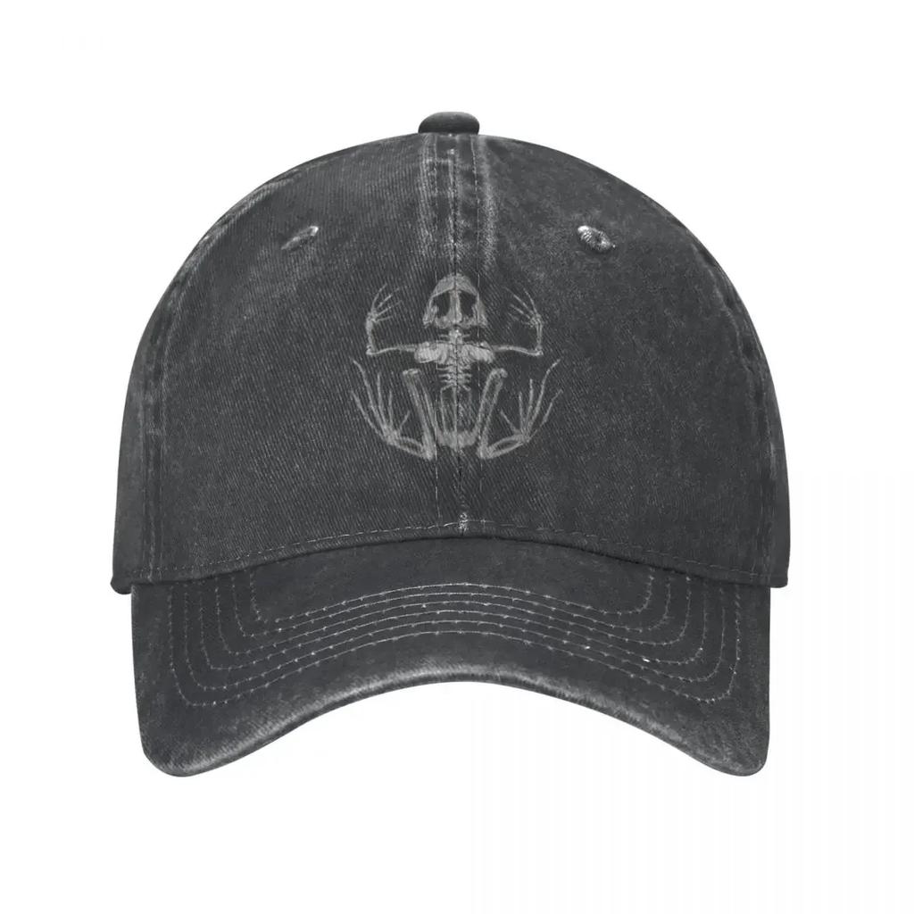 Frog Skeleton Baseball Caps Snapback Washed Denim Hats Outdoor Adjustable Casquette Streetwear Baseball Cowboy Hat for