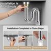Cap Single Slot Drain Pipe With Silicone Seal Flexible Sink Drain Hose For Odors Prevention And Leakproof