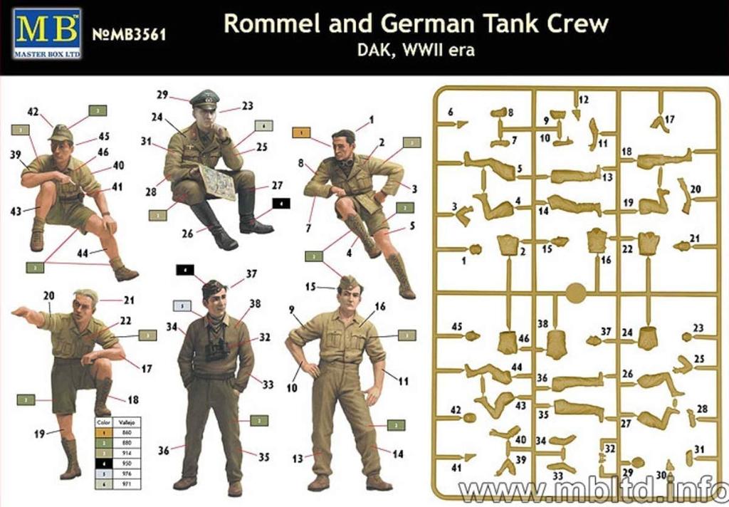 Master Box German Africa General Headquarters Set of Plastic MB35061 1/35 Rommel, Officer, Tank, 6, Model,