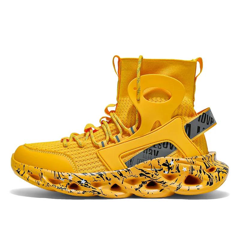 New Exquisite Men's Sneakers High Top Trend Versatile Casual Shoes Mesh Breathable Lightweight Sports Running Shoes