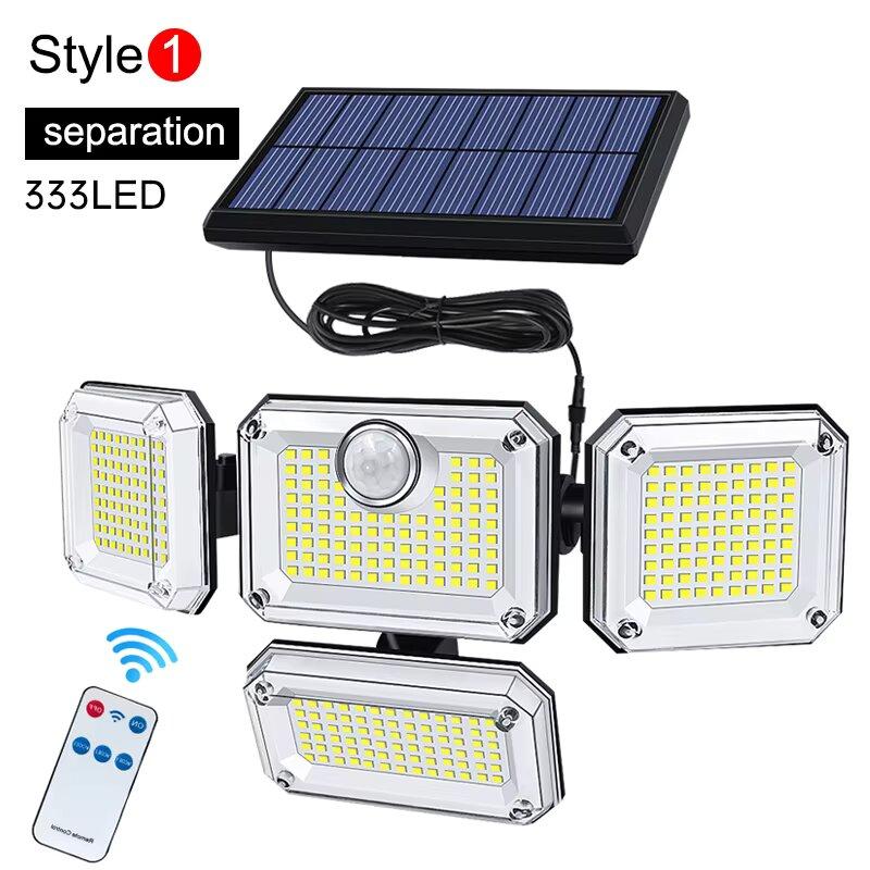 122/333 LED Solar Lights Outdoor Motion Sensor Human Induction Adjustable Head IP65 Waterproof Solar Power Wall Lamp NEW