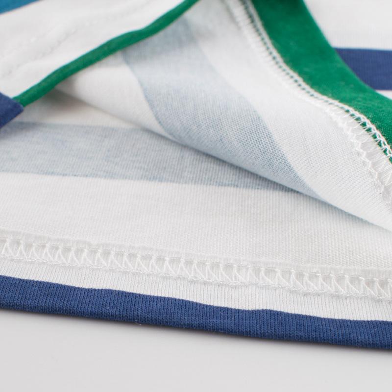 T-shirt rayé à manches courtes pour garçon, haut respirant en coton pour tout-petit et enfants, t-shirt décontracté