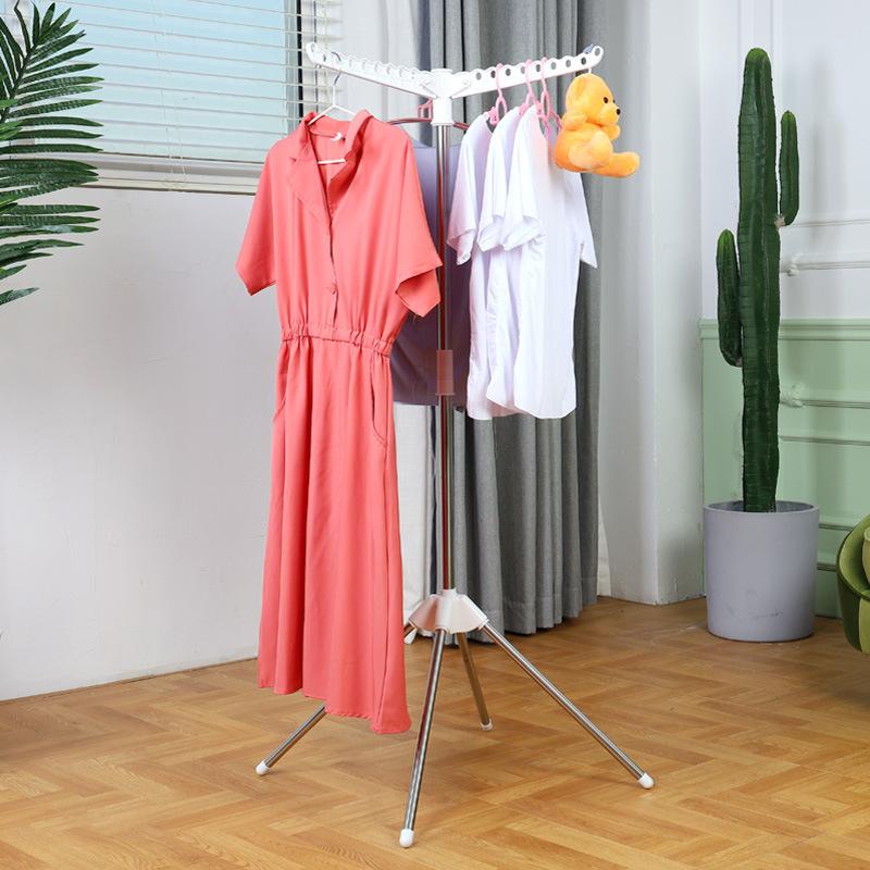 2025 Floor-to-ceiling Triangle Clothes Hanger Coat Rack Indoor Stainless Steel Household Hanger Simple Shrink Cool Clothes Rack