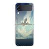 Phone Cover For Samsung Galaxy Z Flip 6 5 4 Case Transparent For Samsung Z Flip 3 Hard PC Shell Travel-Inspired Airplane Route