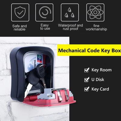 Wall Mount Key Safe Organizer Box 4 Digit Combination Password Key Box Password Lock ABS Plastics for Indoor Outdoor Key U Disk