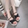 Fairy wind two wear sandals female summer wear 2025 new ins trendy with skirt thick-soled Roman beach slippers