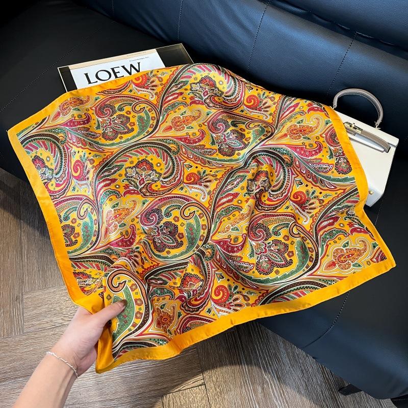 Mother's Day Silk Scarf Muse Festival Gift Simulation Silk Silk Scarf Premium Spring and Summer Square Scarf 71 Silk Decorative Small Scarf