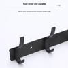 K Border No-Drill Solid Aluminum Coat Hook - Black/Gray