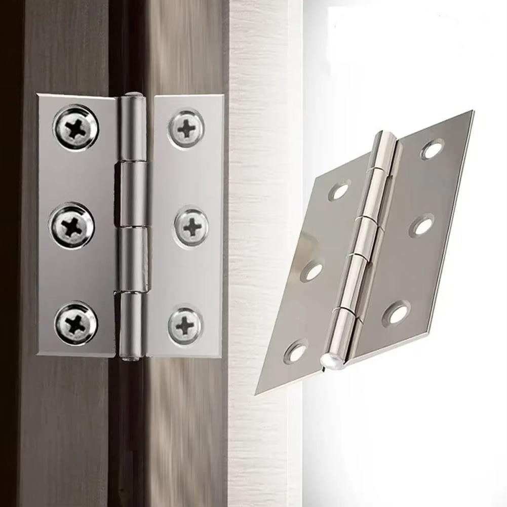10Pack Stainless Steel Door Hinges, Cabinet Doors, Windows, Wooden Boxes, Flat Hinges for Home Furnishings Hardware Accessories