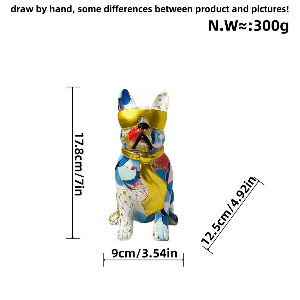 Simple Colorful Tie Dog Ornaments Living Room Entrance Desk Resin Crafts Home Decoration Supplies