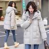 Medium and long thickened hooded down cotton-padded women's jacket Winter new loose warm cotton-padded women's cotton-padded jacket