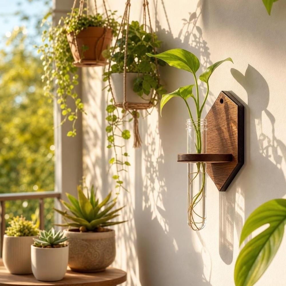 Vase Wall Mounted Planter Home Ornaments Flower Pot Wall Shelf Planter Holder Home