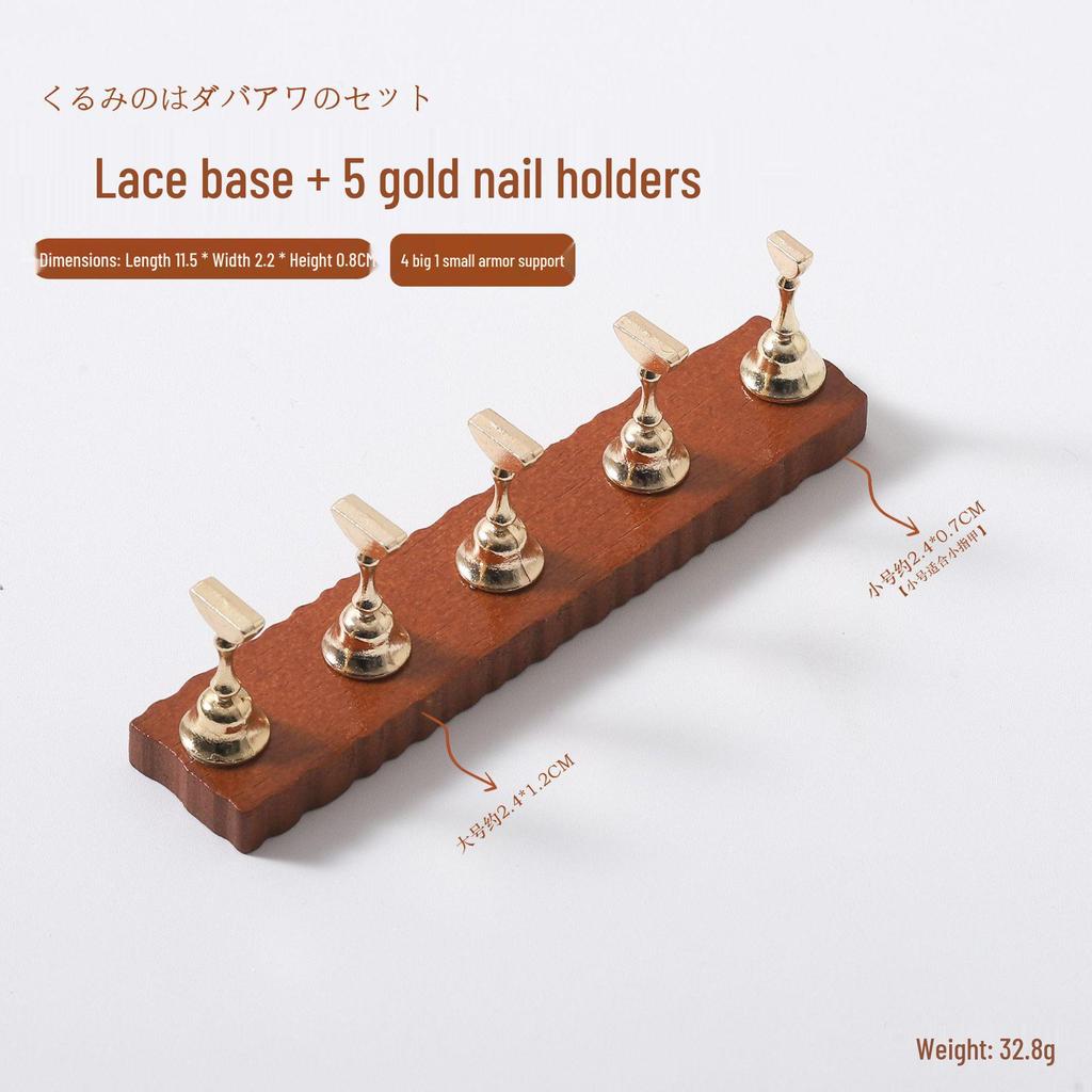 Minimalist Japanese Walnut Nail Practice Holder