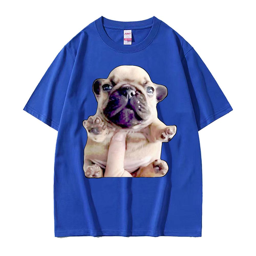 French Bulldog Funny Pibble Meme TShirts Unisex Summer Tops Kawaii Cute T Shirt Unisex High Quality 100 Cotton TShirt Streetwear