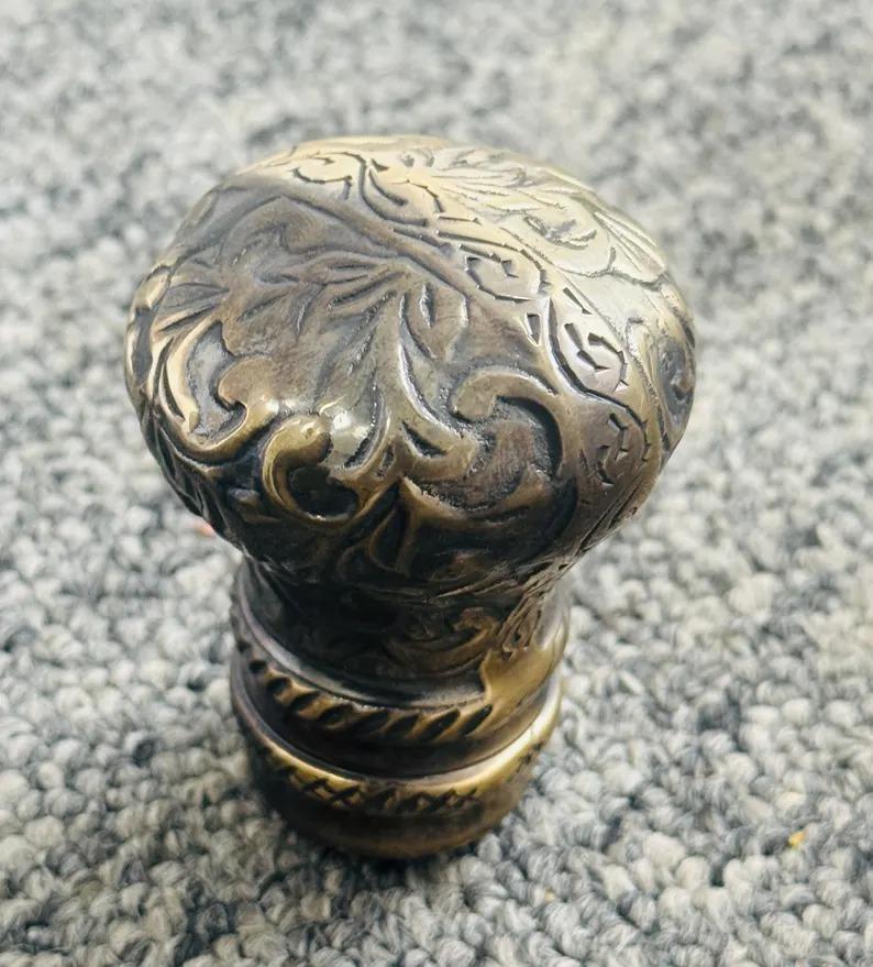 Swagger Walking Stick Can Victorian Style Brass Nickel Knob Handle Cane
