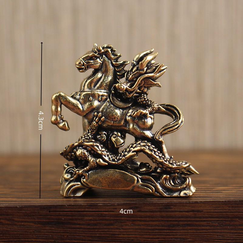 2026 Chinese Style Ornament: Dragon And Horse Creative Craft Ornament Brass Small Copperware Ornament