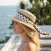 New Summer Straw Sun Hat for Women Outdoor Beach Wide Brim Sun Visor Cap Ribbon Bows Vacation Sunshade Female Panama Hats