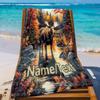 Custom Moose Beach Towel Autumn Forest Lake Design Name Quick Dry Sand Free Large Bath Towel For Swimming Pool