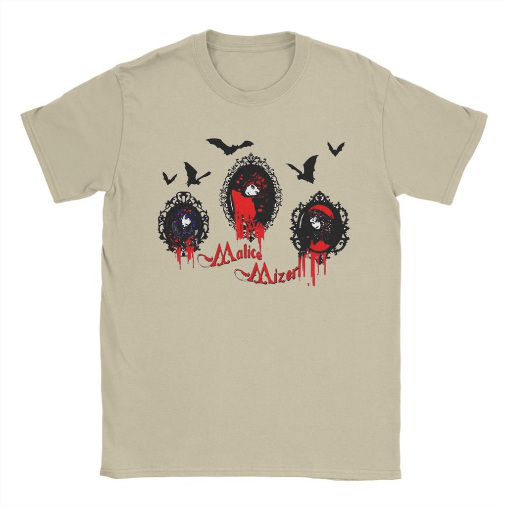 Men T-Shirt Malice Mizer Visual Kei Japanese Gothic Casual 100% Cotton Tees Short Sleeve  T Shirt Round Neck Clothing