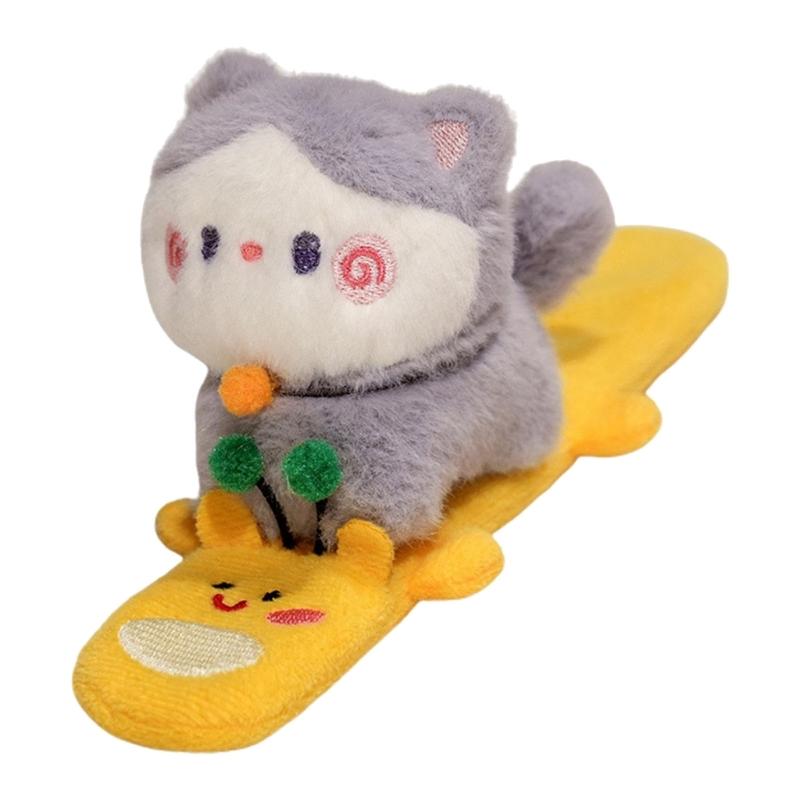 

Cartoon Plush Toy Slap Bracelet Soft Animal Clap Circle Wristband for Children Scooters Playtimes Fun Bicycles Decors