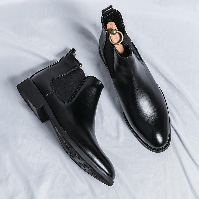 Chelsea Boots im britischen Stil für Herren Wildleder Herren Stiefeletten Vintage-Stil Business-Stiefel zum Anzug Allround-High-Top-Schuhwerk