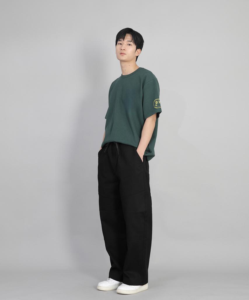 Seinteukeulu Front-Cutting Detail Ex Wide Pants Cde-371 Black