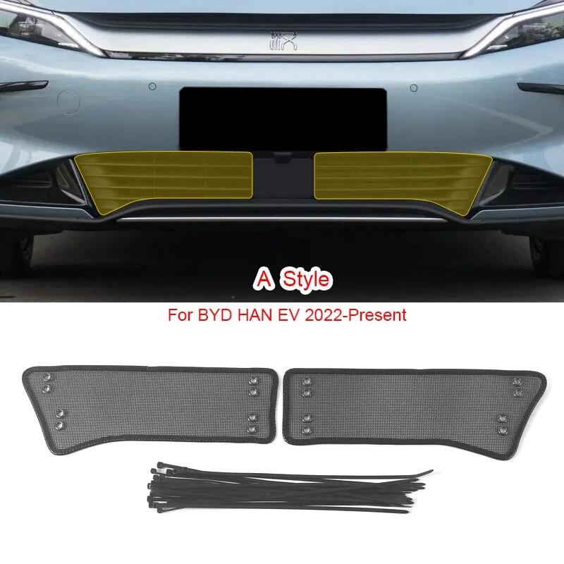 2 peças capa de proteção de entrada de ar à prova de insetos para carro, inserção de ventilação, grelha de corrida, filtro de rede, acessório externo para BYD HAN EV 2022-2025
