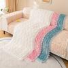 Rose Plush Sofa Cover Autumn Winter Velvet Living Room Sofa Cushion Thickened Warm Soft Sofa Backrest Towel Washable Colourfast