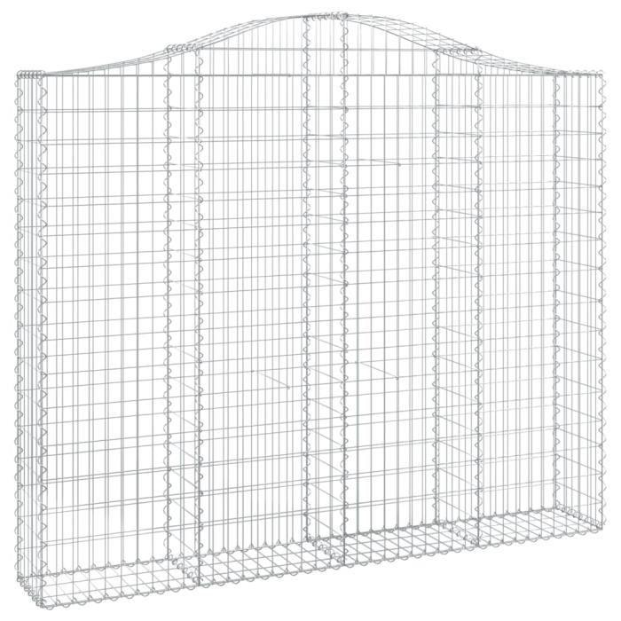 VidaXL Arched Gabion Basket 200x30x160-180 Cm Galvanized Iron 153388