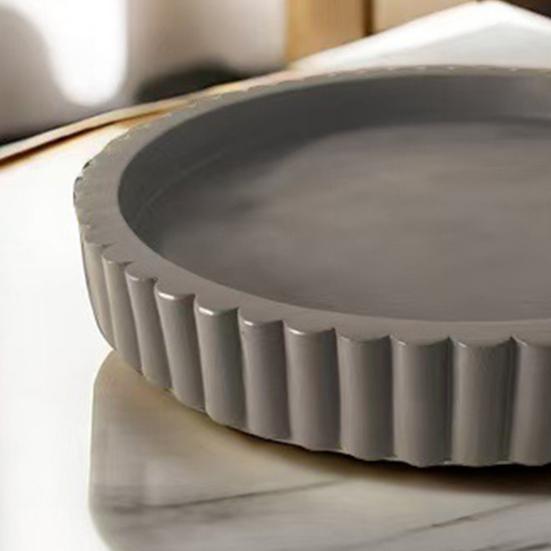 Round Rectangle Decorative Tray Multi-purpose Jewelry Trinket Holder Organizer Storage Serving Tray Living Room Kitchen Counter Coffee Centerpiece