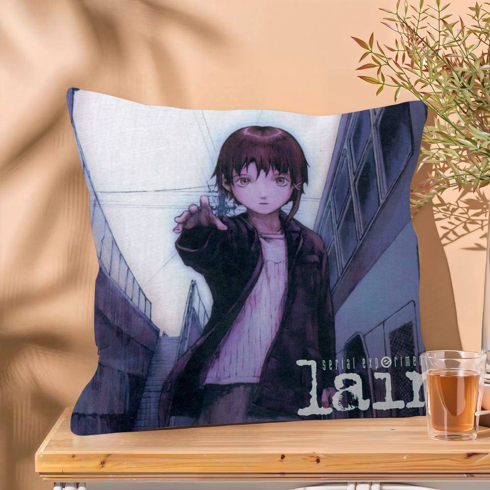 serial experiments lain Pillow Gift Home Office Decoration Bedroom Sofa Car Cushion Cover case 45x45