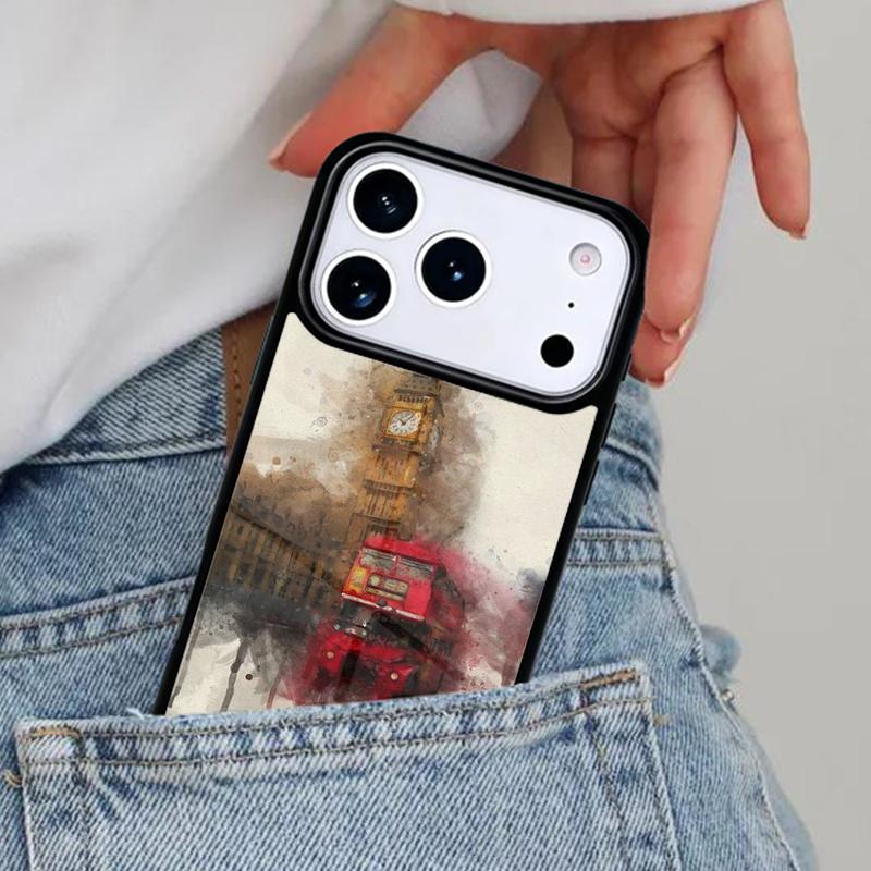 London Red Bus Big Ben Phone Case for iPhone 17ProMax 12 13 14 15 16e 17 Pro Max Plus Air Cover