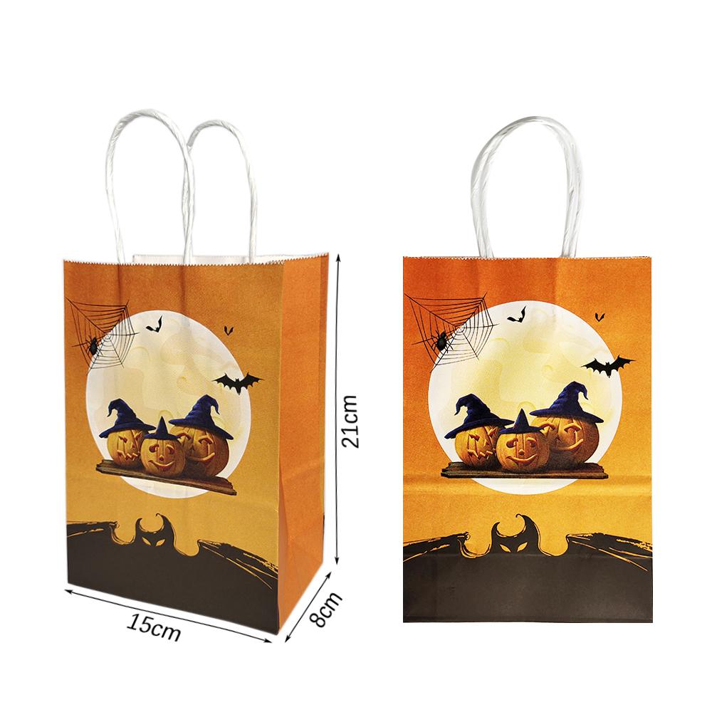 6 יחידות שקיות ממתקים נייר ליל כל הקדושים שקיות מתנה רפאים דלעת לילדים חבילת טריק או פינוק אספקת קישוט מסיבת ליל כל הקדושים