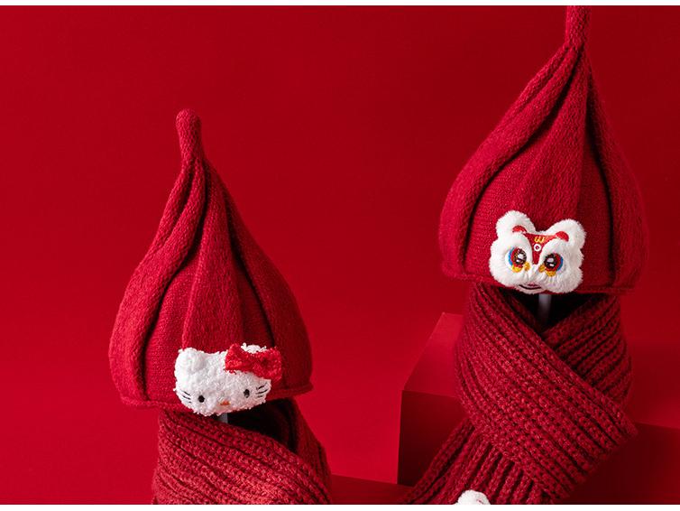 Newborn Baby Festive Scarf & Hat Set - Red, Unisex, Seasonal (Spring To Winter), Ideal for New Year Celebrations.