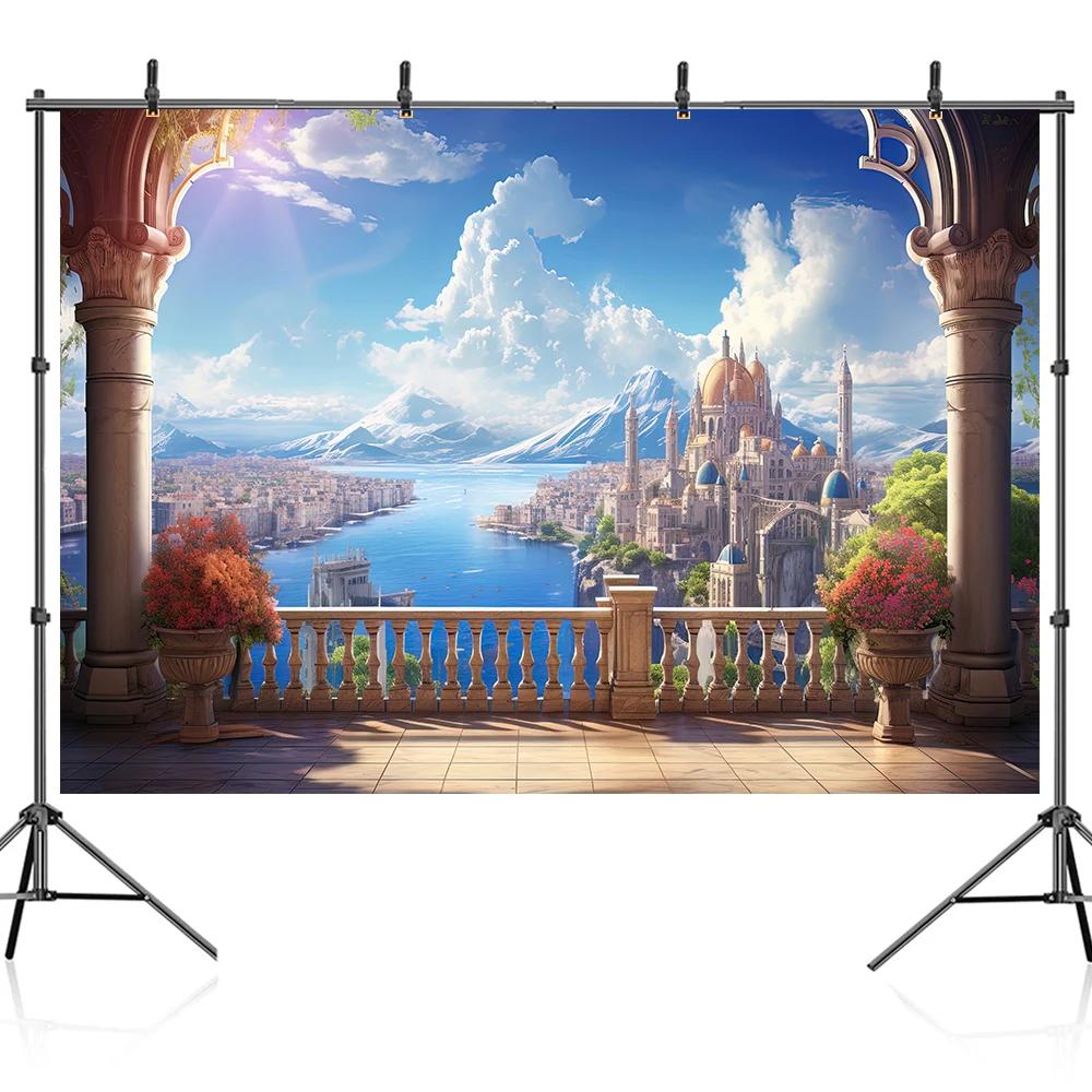 Luxury Palace & Church Wedding Backdrop – European Style Decor for Ceremony, Photocall & Photo Studio Props-Tapestry
