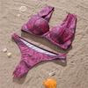 Women's Swimwear Hard Cup Push Up Sexy Thong Bikini Set Beachwear Bathing Suits