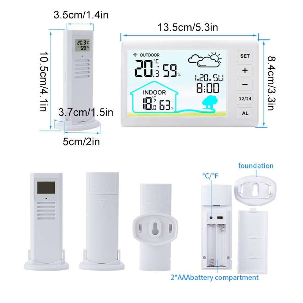 Wireless Weather Station Thermometer For Indoor Outdoor Temperature And Humidity Outdoor Thermometer