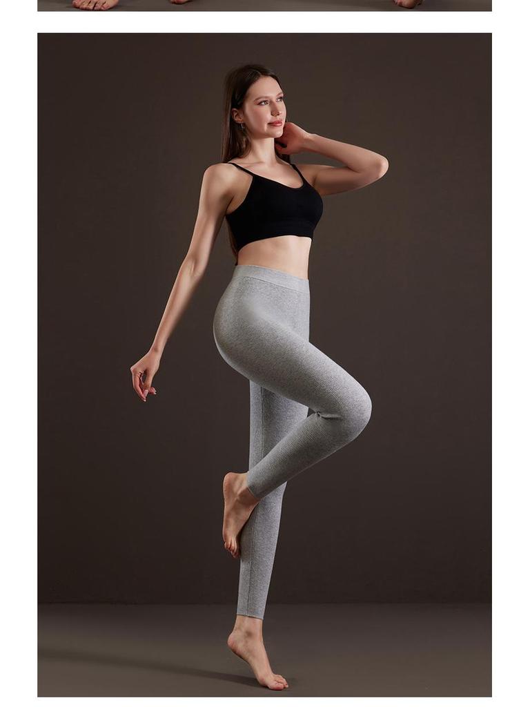 Men's and Women's High Waist Wool Cashmere Pants - Thick & Slim Fit for Winter Base Layer Wear