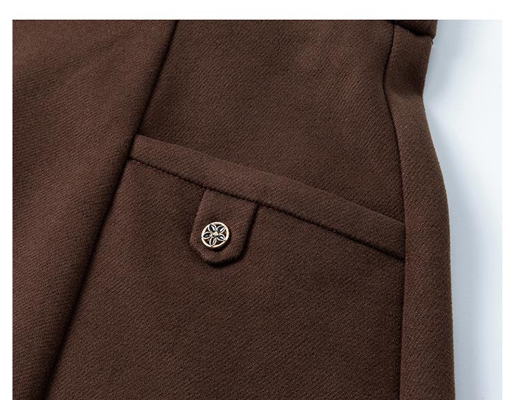 Women's Patchwork High Waist Slimming Long Skirt - Coffee, Large Size, Spring/Autumn 2026