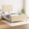 Bed Frame without Mattress Cream 120 x 190 cm Fabric