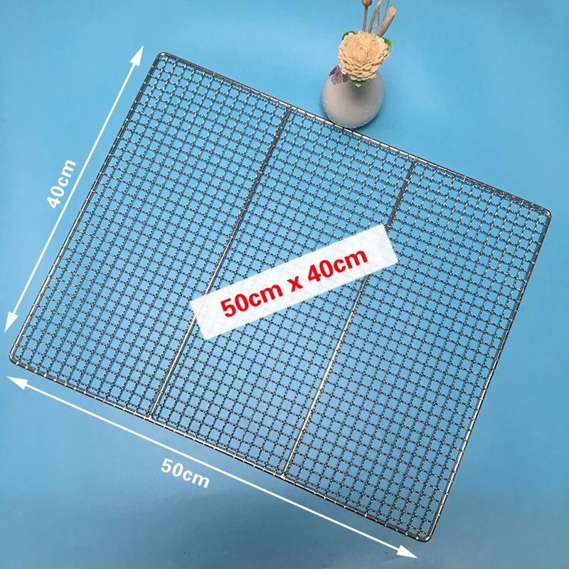 304 Edelstahlnetz BBQ-Grill Antihaft-Grillmatte Gitter rechteckig BBQ-Grill Grillnetz Grillnetz Grillwerkzeuge-B