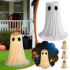 Halloween Glowing Ghost Candy Holder Bowl Ghost Treat Buckets Trick Or Treat Kids Gift Packaging Door Porch Ornaments Decor
