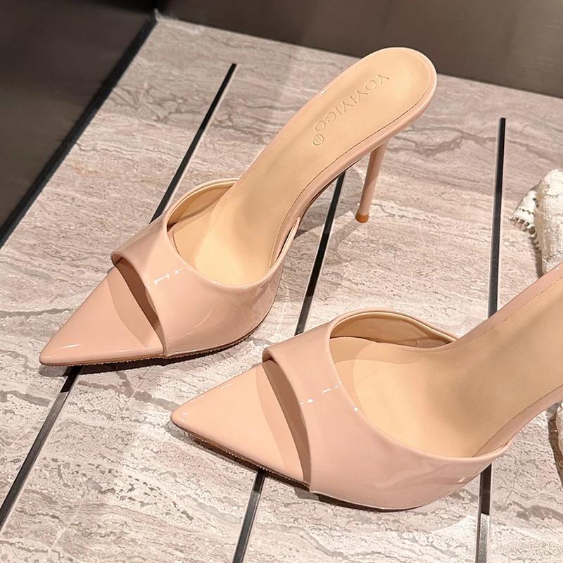 Fashion Sexy Thin High Heels Women Shoes Summer Women Slippers Women Sandals Fashion Peep Toe Dress Slides Ladies Stripper Party Sandals
